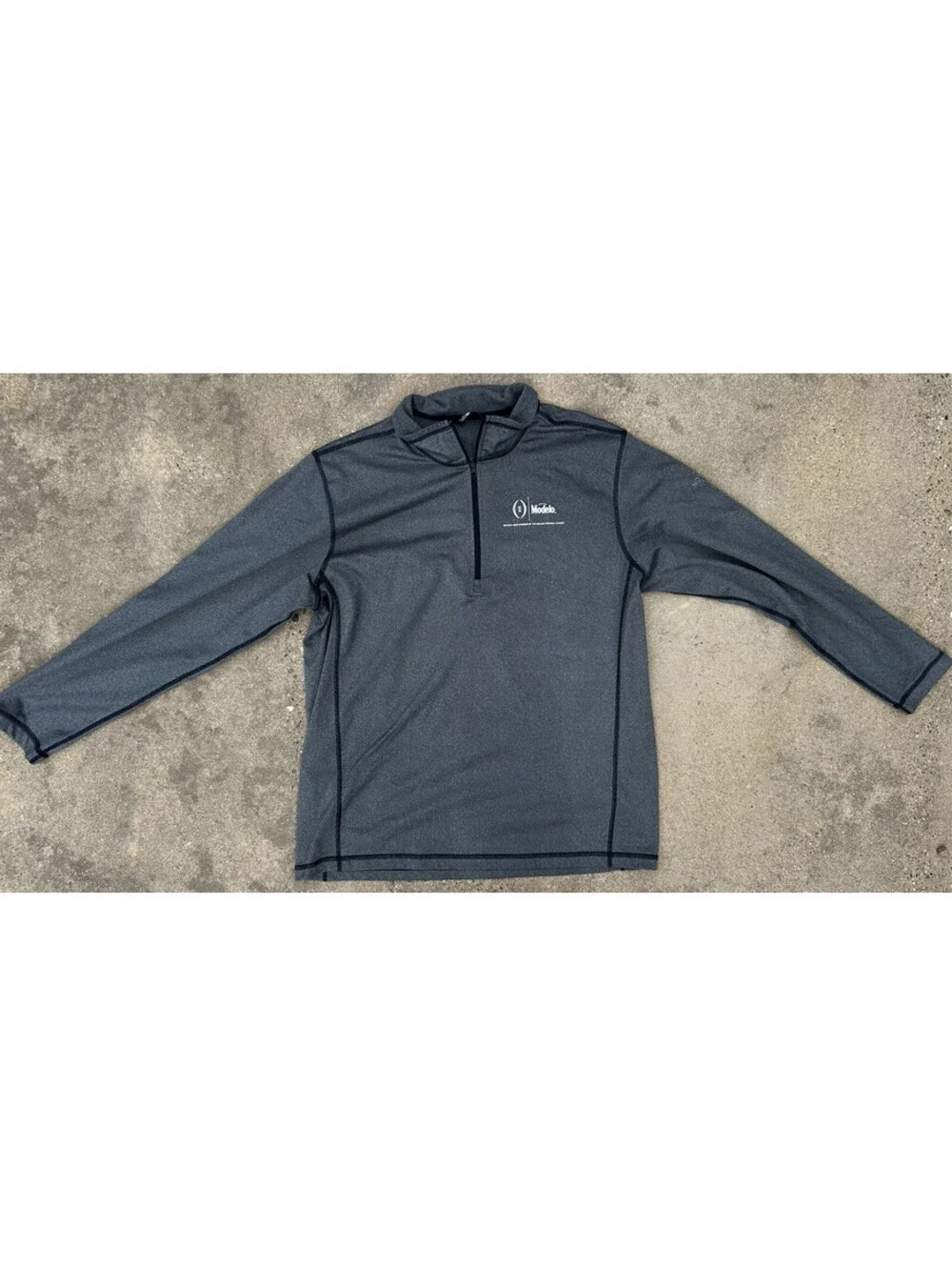 North Face Pullover Mens Medium Grey Tech 1/4 Zip Fleece Modelo Football Branded
